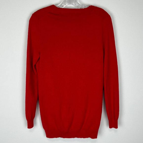 C by Bloomingdales Red Cashmere Cardigan Shell Sweater Set 2 Piece size Small - Picture 4 of 13